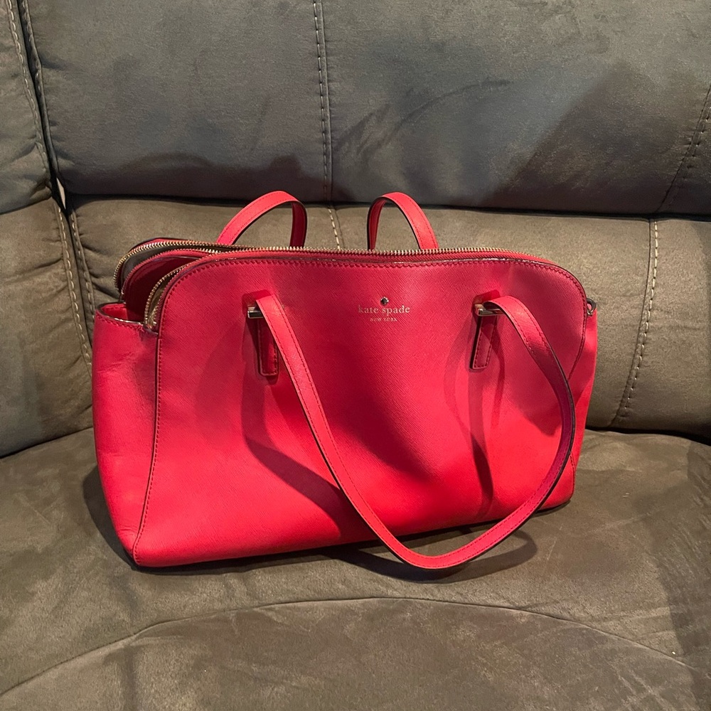 Kate Spade Red Leather Tote Bag